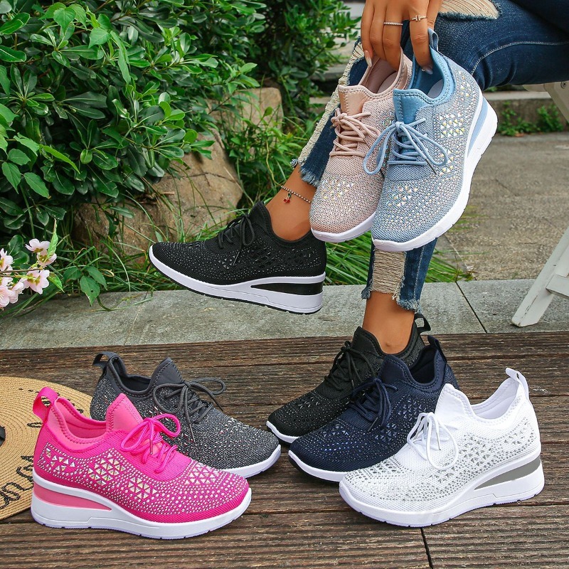Women Shoes Tennis - 여성 스니커즈 2026 메쉬 통기성 반짝이