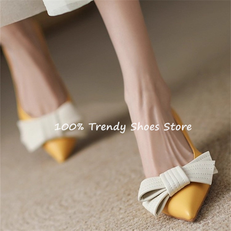 Women'S Shoes Quality - 나비 매듭 장식 여성 슬립온 펌프스