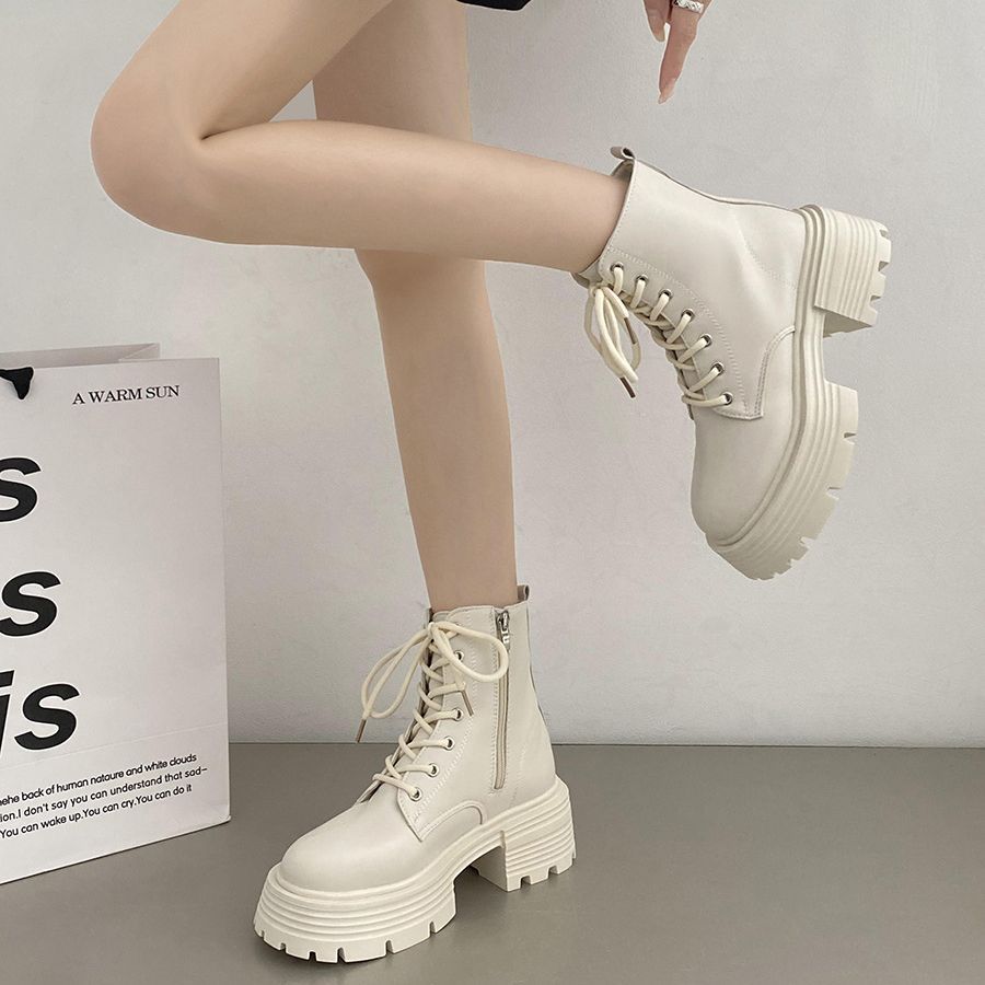영국 스타일의 흰색 두꺼운 밑창 여성용 2026년 가을 - Sock Boot Women 리뷰 및 가격