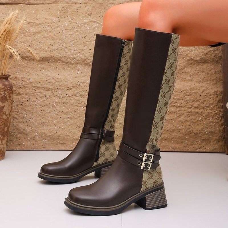 2026년 가을, 빈티지 스타일의 컬러 블록 디자인이  - Knee High Boots Women 리뷰 및 가격
