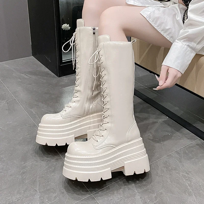 10CM 새로운 여성 로마 롱 부츠 가을 겨울 무릎 높 - Knee High Boots Women 리뷰 및 가격